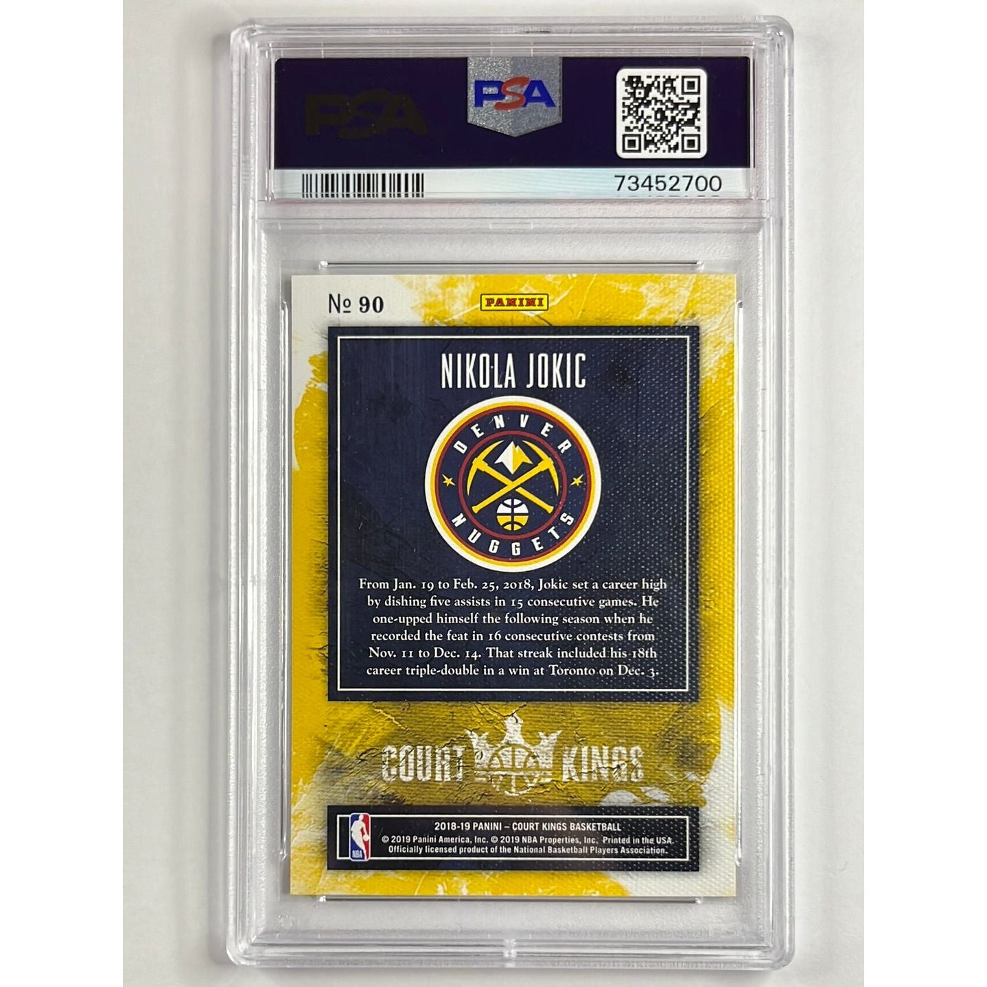 2018-19 Court Kings Nikola Jokic PSA 9 MINT