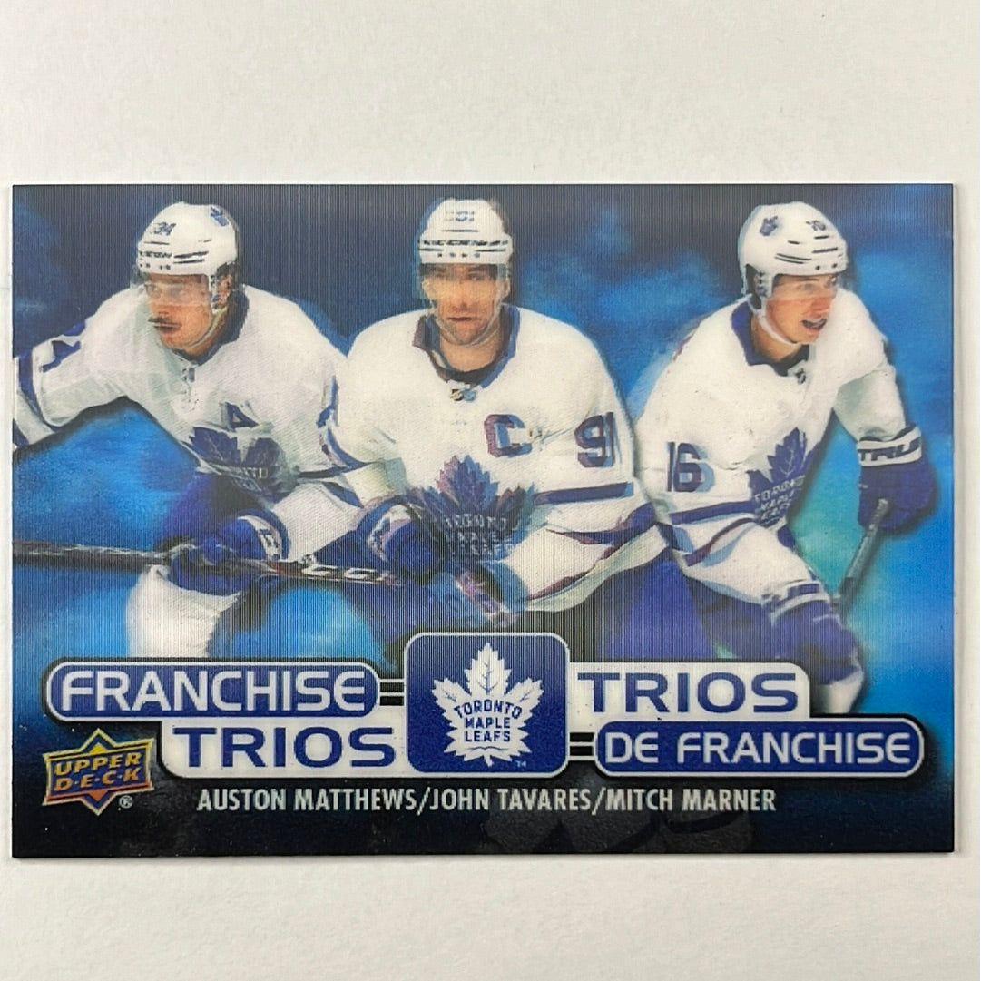 2020-21 Tim Hortons Franchise Trios Auston Matthews / John Tavares / Mitch Marner 3D Lenticular