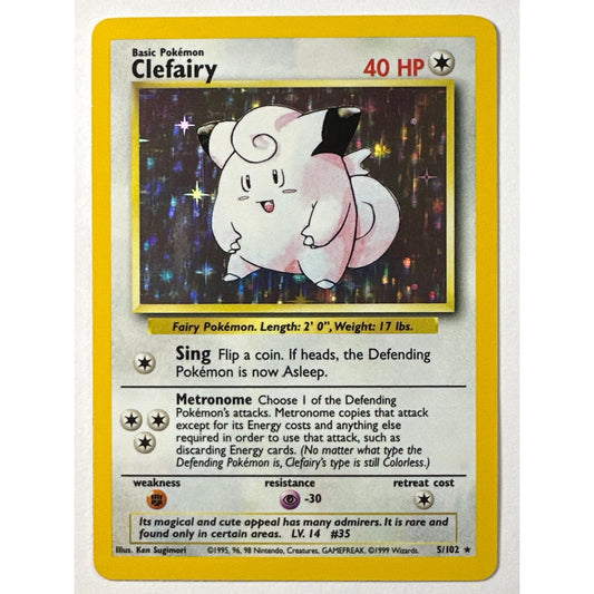 Base Set Clefairy Holo Rare 5/102