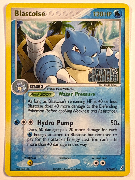 *Stamped Blastoise Reverse Holo Rare 14/100