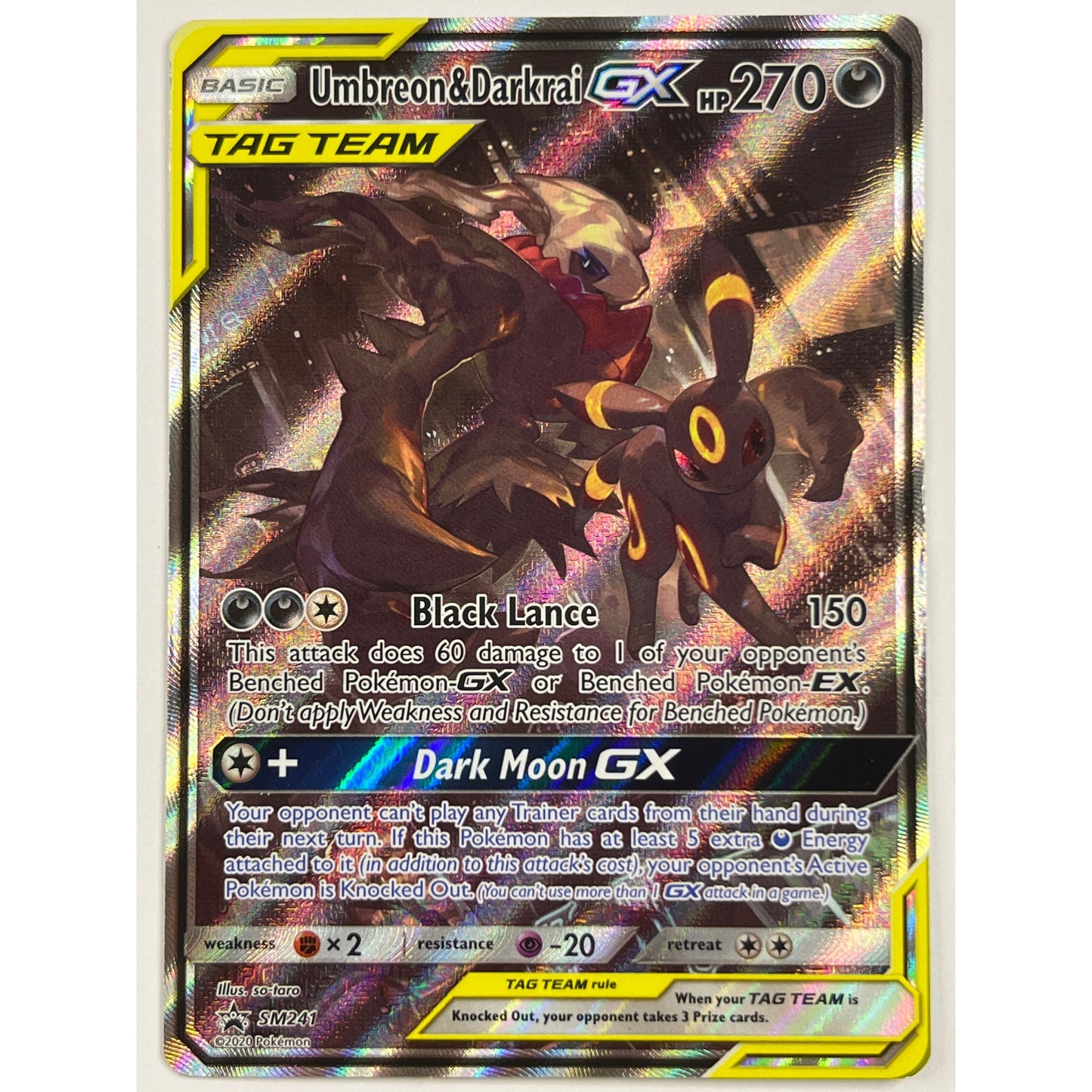 Tag Team Umbreon & Darkrai GX Holo Black Star Promo SM241