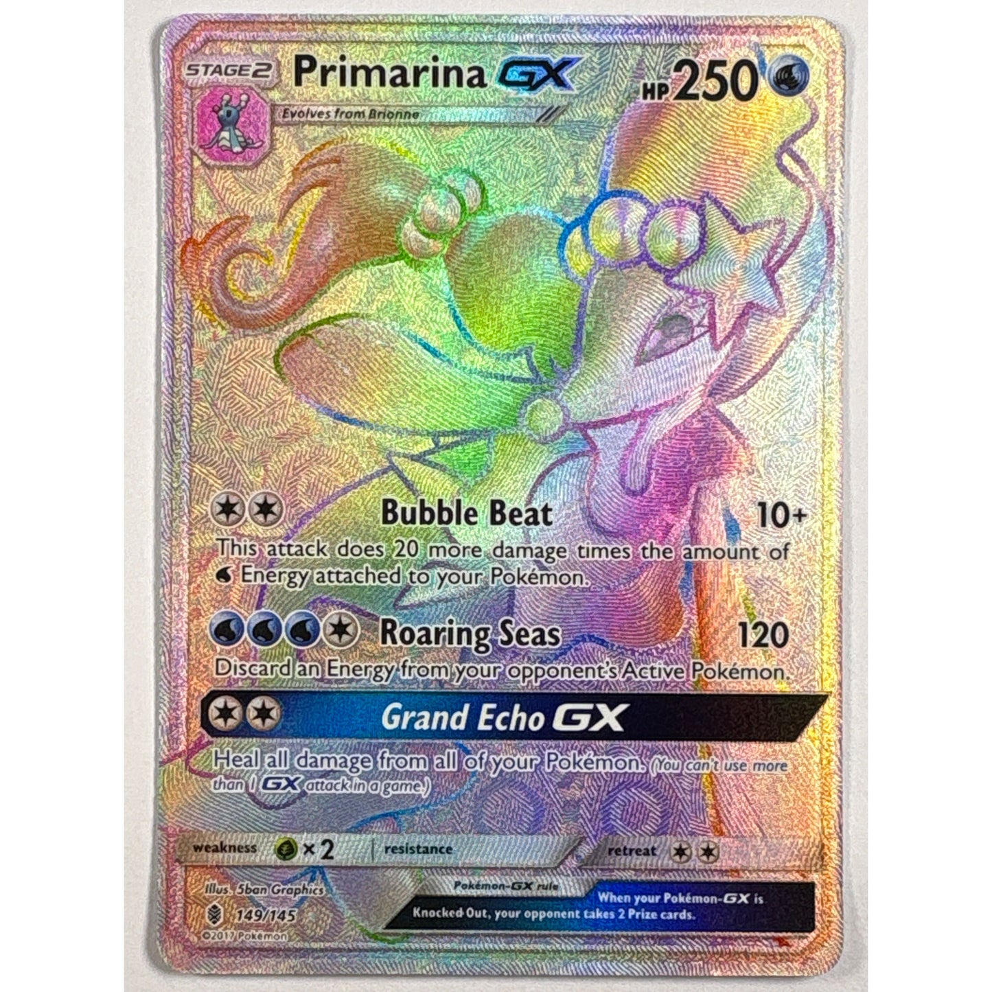 Primarina GX Holo Rainbow Rare 149/145