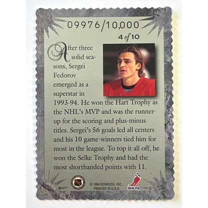 1994-95 Donruss Elite Series Sergei Fedorov 09976/10,000