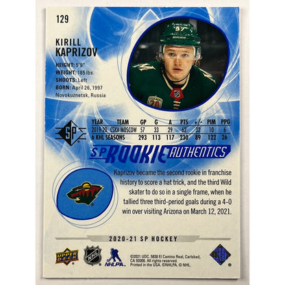 2020-21 SP Kirill Kaprizov Blue Rookie Authentics
