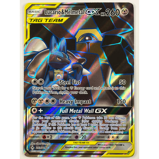 Tag Team Lucario & Melmetal GX Holo Ultra Rare 203/214