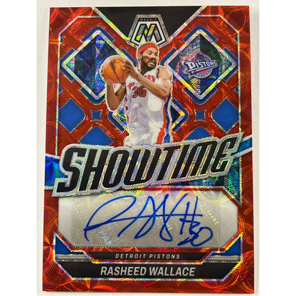 2023-24 Mosaic Rasheed Wallace Showtime Red Scope Prizm Auto