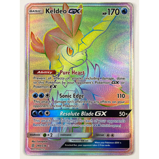 Keldeo GX Rainbow Secret Rare 240/236