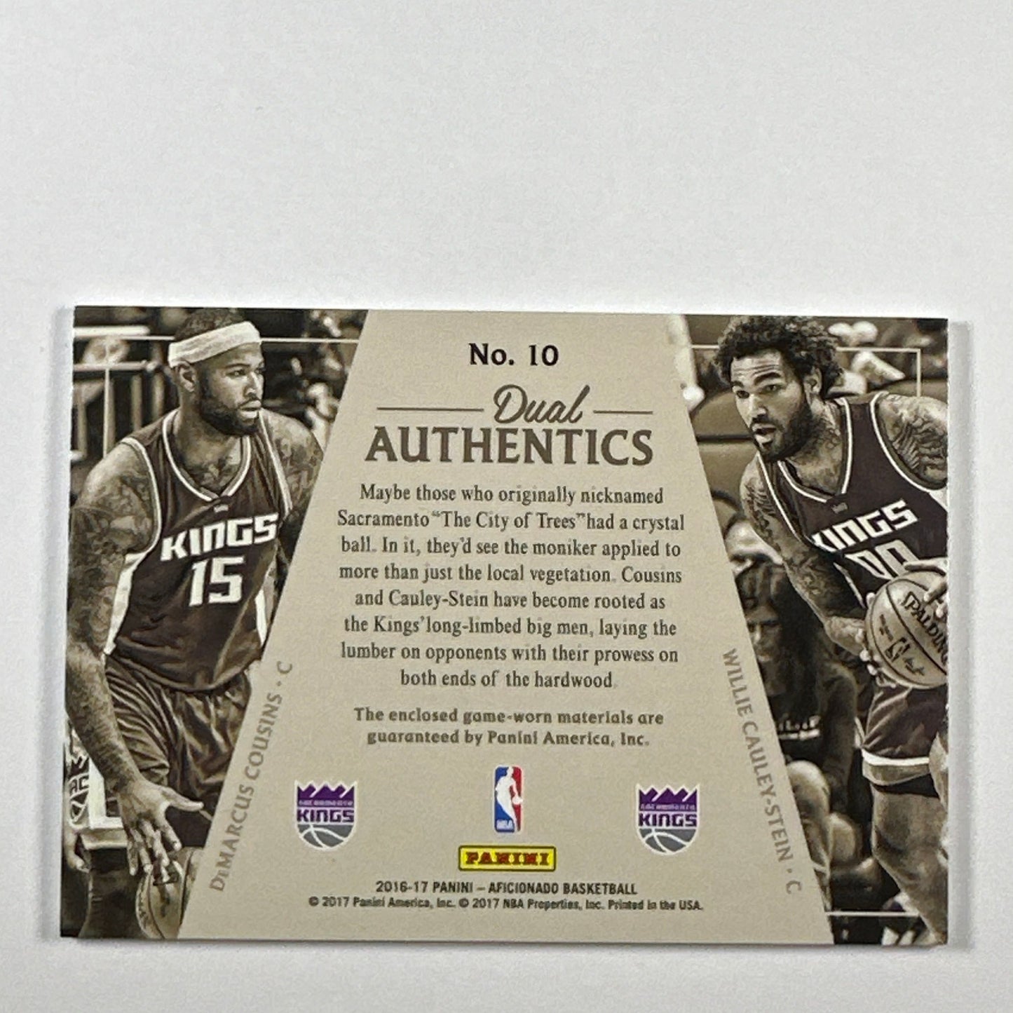 2016-17 Absolute Demarcus Cousins / Willie Cayley-Stien Dual Authentics /299