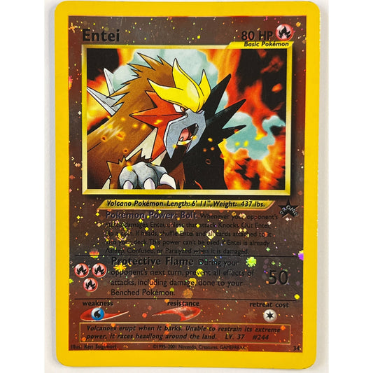 Entei Reverse Holo w SWIRL Black Star Promo 34