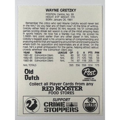 1984-85 Post Cereal Wayne Gretzky Promo