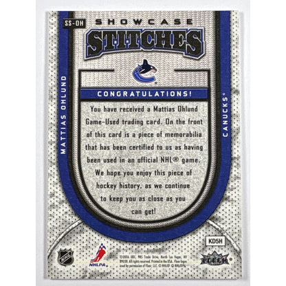 2005-06 Fleer Showcase Mattias Ohlund Showcase Stitches