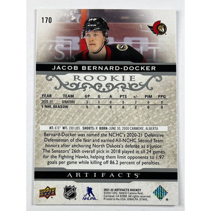 2021-22 Artifacts Jacob Bernard-Docker Rookie /299