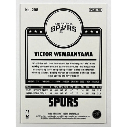 2023-24 Hoops Victor Wembanyama Tribute RC