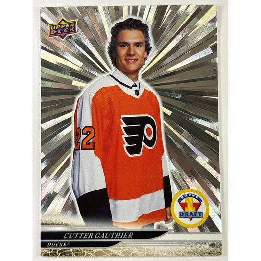 2024-25 Upper Deck Extended Series Cutter Gauthier Round 1 Draft RC Outburst