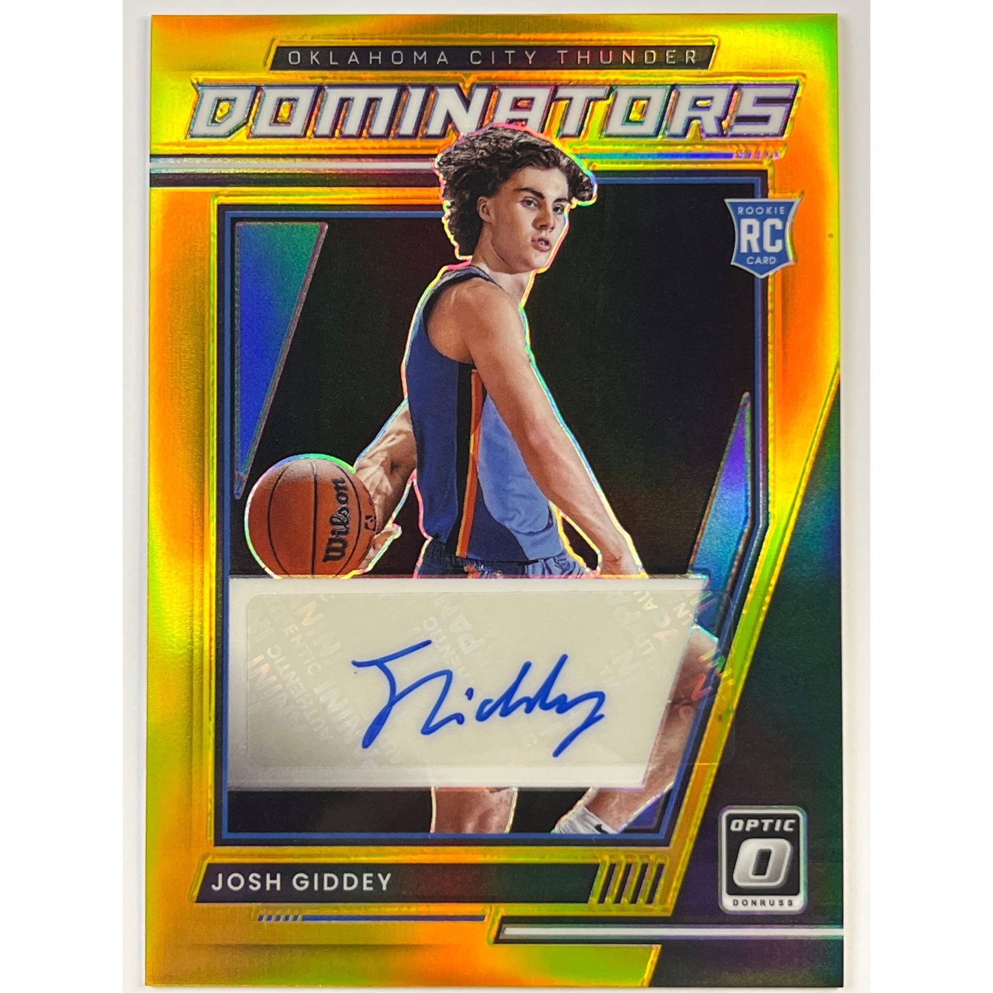2021-22 Donruss Optic Josh Giddey Rookie Dominators Gold Holo Rookie Auto /10