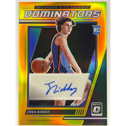 2021-22 Donruss Optic Josh Giddey Rookie Dominators Gold Holo Rookie Auto /10