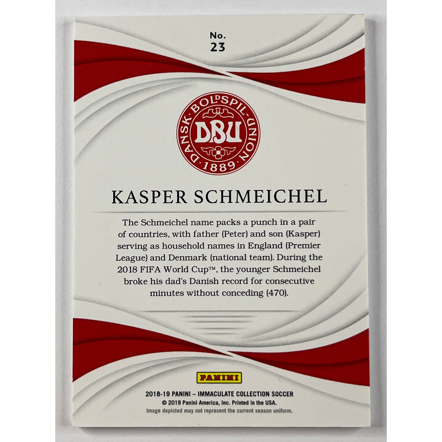 2018-19 Immaculate Collection Kasper Schmeichel 03/10