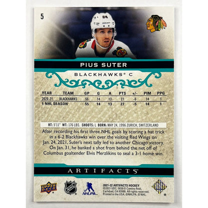 2021-22 Artifacts Pius “Game 6 Sniper” Suter Teal Parallel