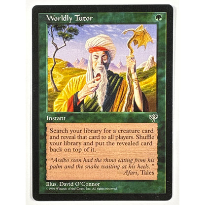 1996 Mirage Worldly Tutor Non-Foil Common | Local Legends Cards & Collectibles