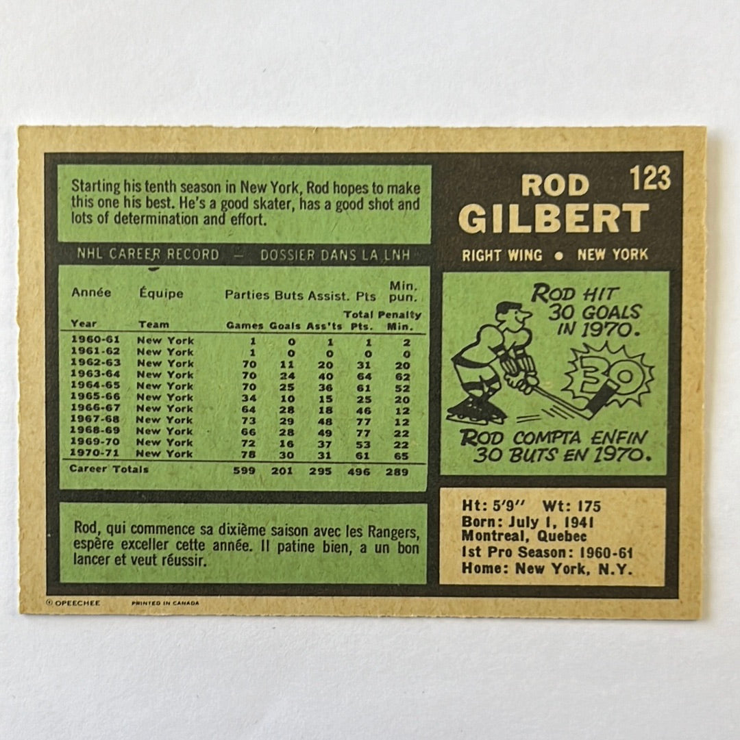 1971-72 O-Pee-Chee Rod Gilbert