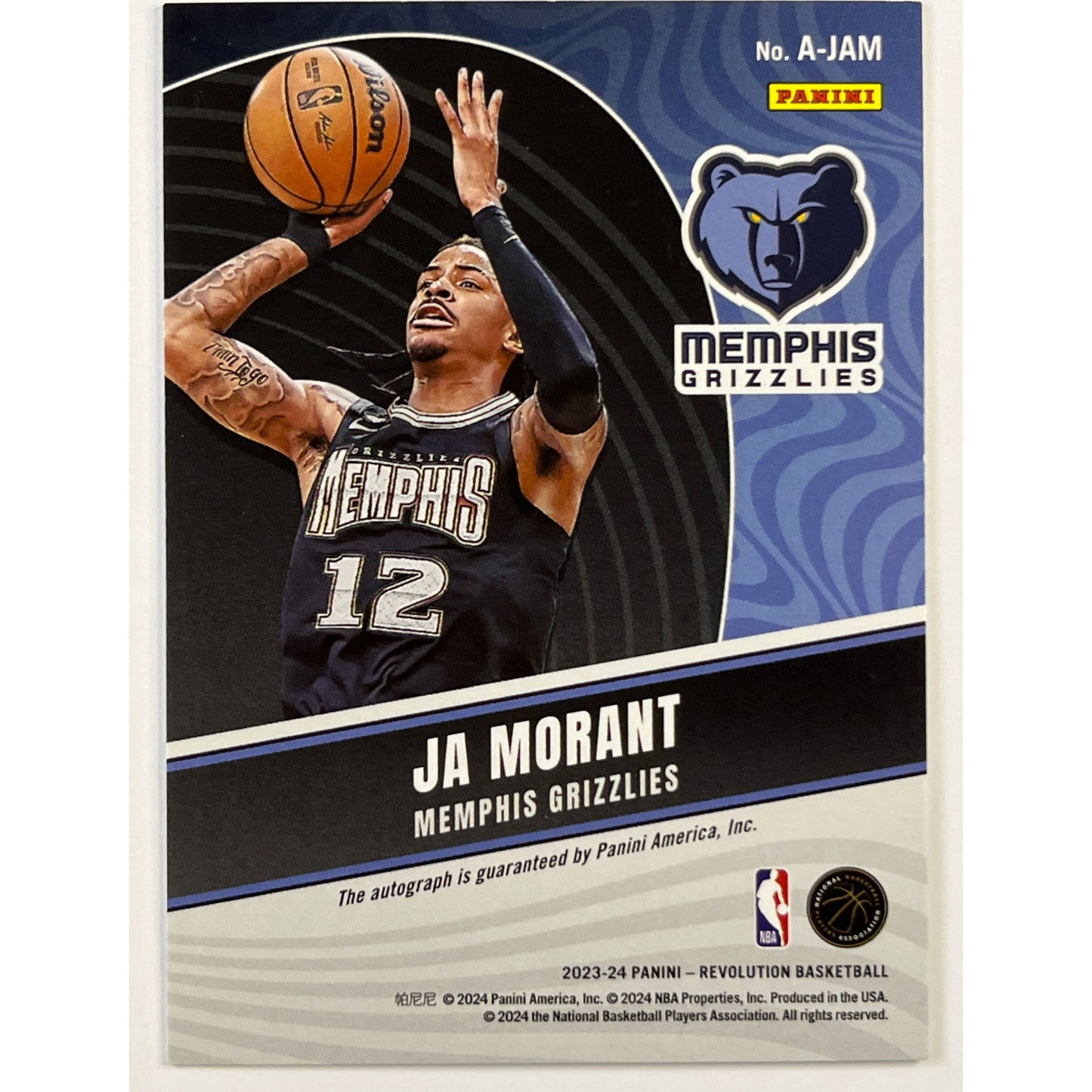 2023-24 Revolution Ja Morant On Card Auto