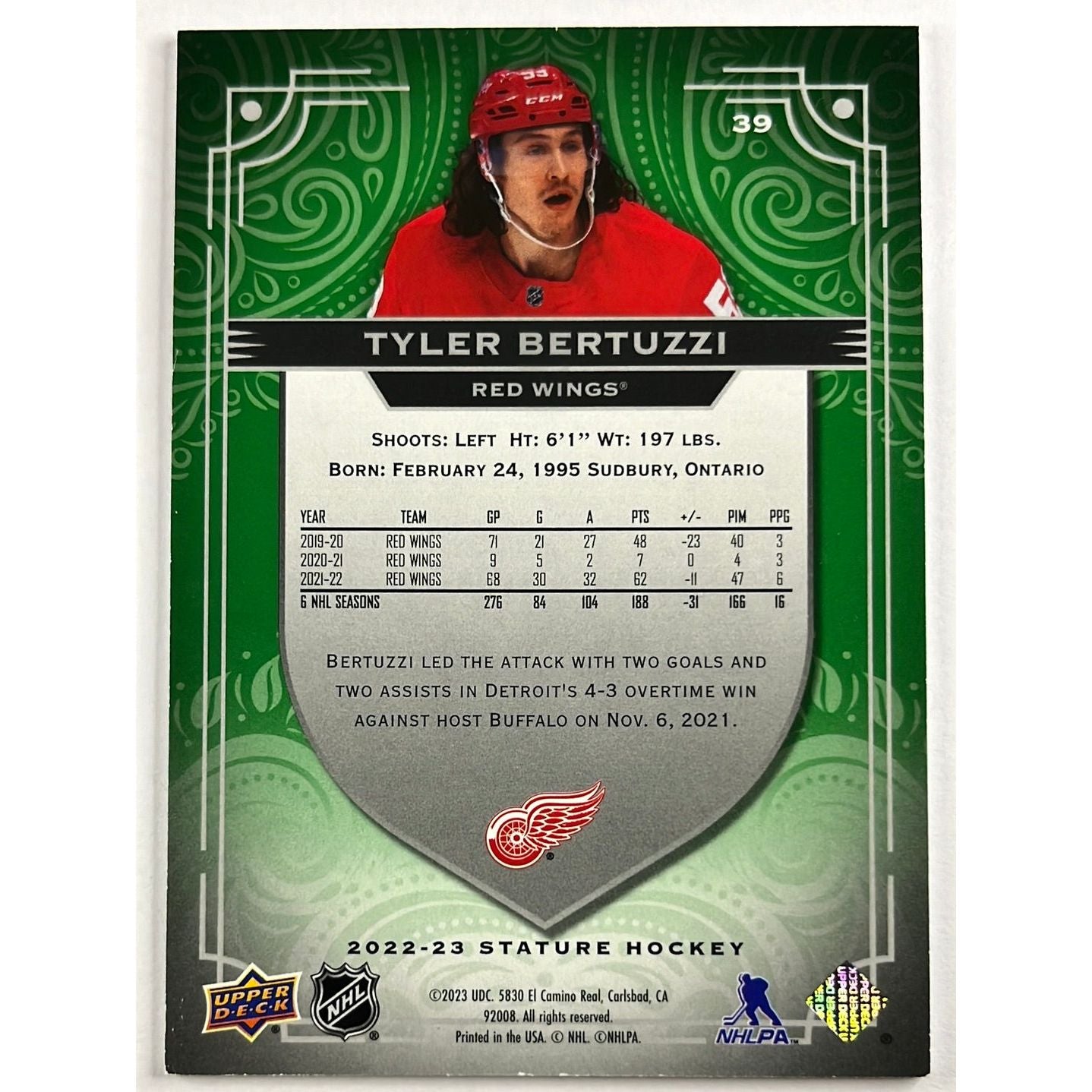 2022-23 Stature Tyler Bertuzzi Green /99
