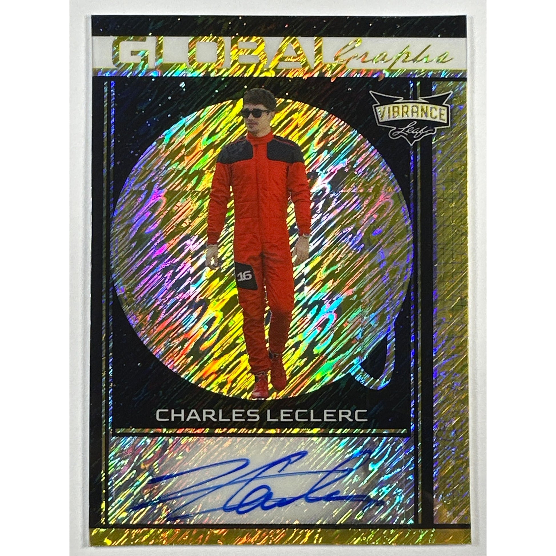 2023 Leaf Vibrance Charles Leclerc Gold Shimmer Auto 1/1 | Local Legends Cards & Collectibles