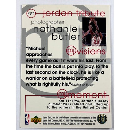 1997-98 Collectors Choice Michael Jordan Jordan Tribute MJ Visions 26
