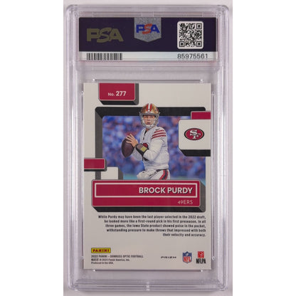 2022 Donruss Optic Brock Purdy Pink Holo Prizm Rated Rookie PSA 10 GEM MINT | Local Legends Cards & Collectibles