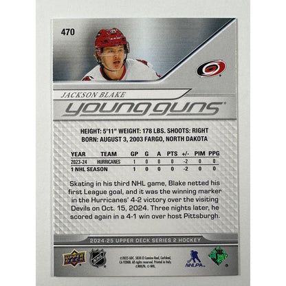 2024-25 Upper Deck Series 2 Jackson Blake Young Guns