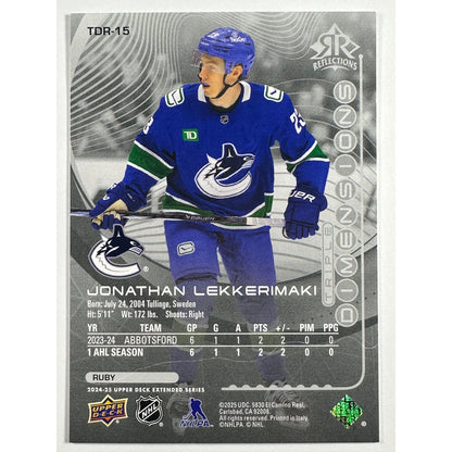 2024-25 Upper Deck Extended Series Jonathan Lekkerimaki Rookie Reflections /500