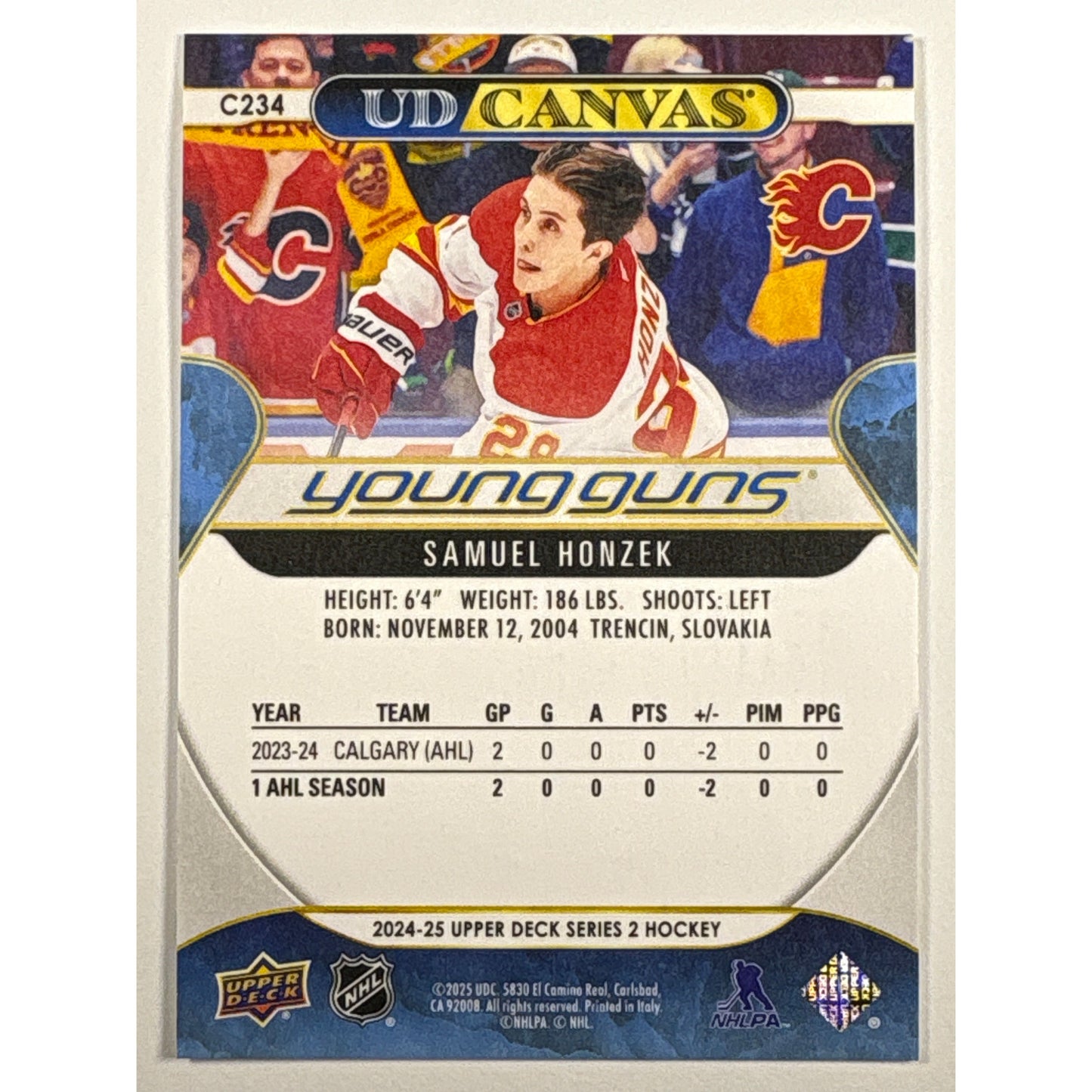 2024-25 Series 2 Samuel Honzek UD Canvas Young Guns