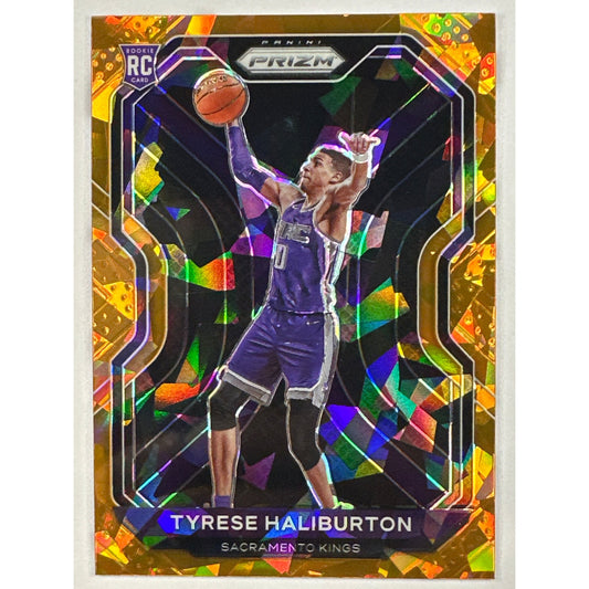 2020-21 Panini Prizm Tyrese Haliburton Orange Cracked Ice Prizm RC