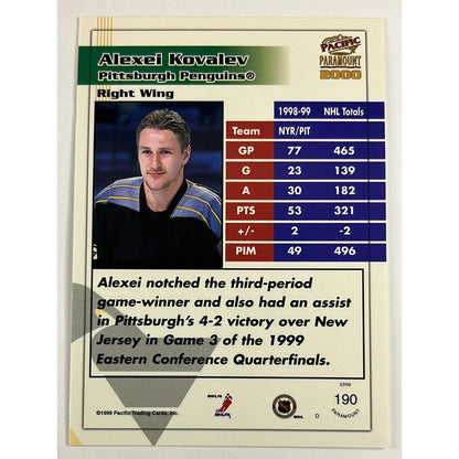 1999-00 Pacific Paramount Alexei Kovalev Red Foil