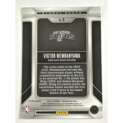 2024-25 Panini Prizm Victor Wembanyama Global Reach Silver Holo Prizm