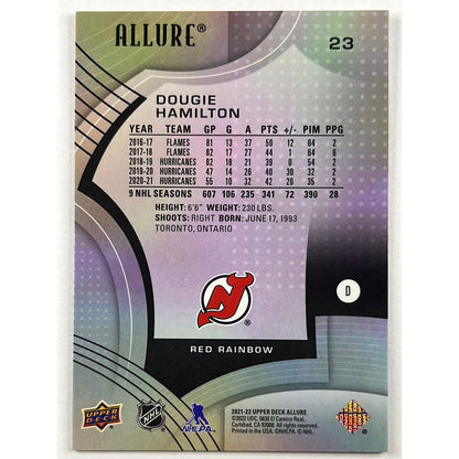 2021-22 Allure Dougie Hamilton Red Rainbow