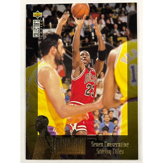 1995-96 Collectors Choice Michael Jordan The Jordan Collection 7 Consecutive Scoring Titles Gold Foil