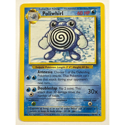 Base Set Poliwhirl Non Holo Uncommon 38/102
