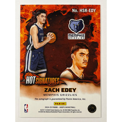 2024-25 Panini Hoops Zach Edey Hot Signatures RC