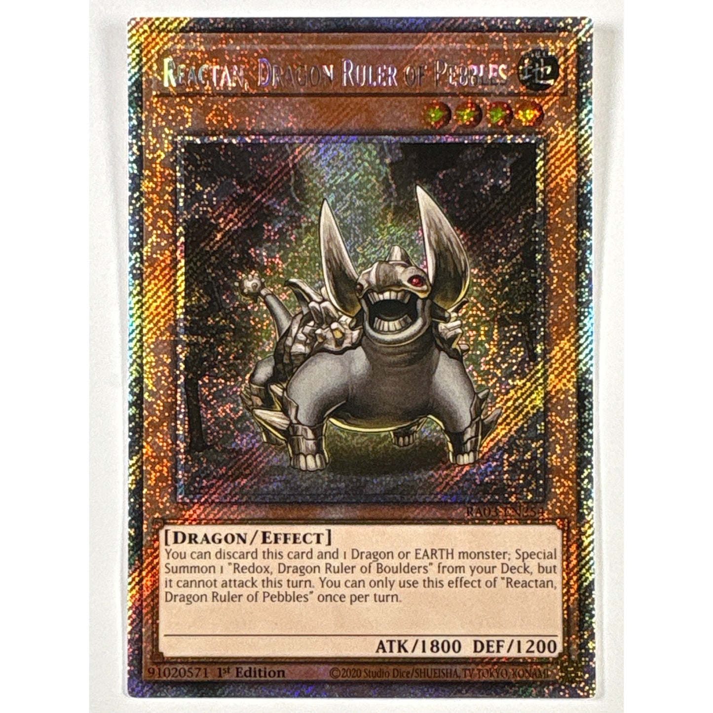 1st Edition Reactan, Dragon Ruler Of Pebbles Secret Rare | Local Legends Cards & Collectibles