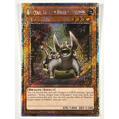 1st Edition Reactan, Dragon Ruler Of Pebbles Secret Rare | Local Legends Cards & Collectibles