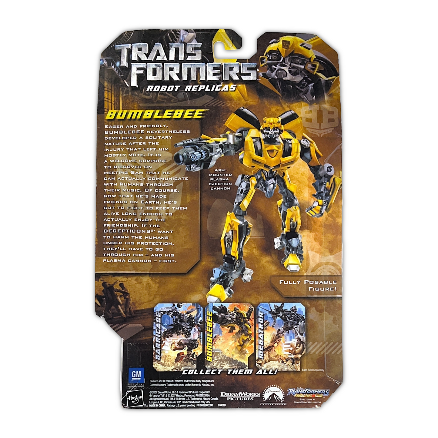 2007 Hasbro Transformers Bumblebee Robot Replicas Posable Figure