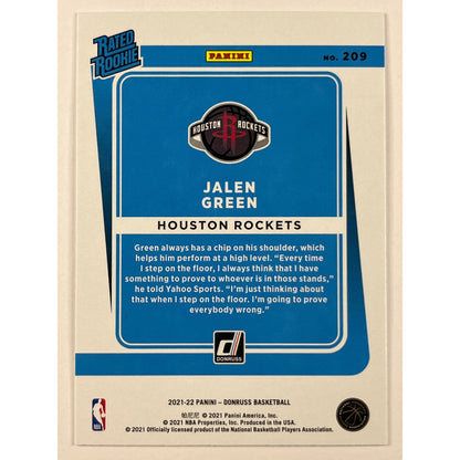 2021-22 Donruss Jalen Green Rated Rookie