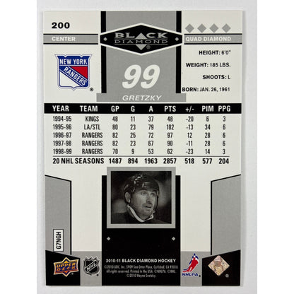 2010-11 Black Diamond Wayne Gretzky Quad Diamond SSP | Local Legends Cards & Collectibles