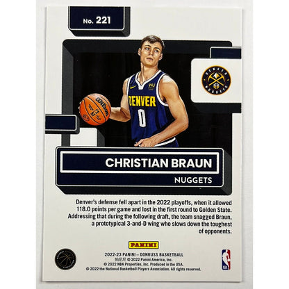 2022-23 Donruss Christian Braun Rated Rookie