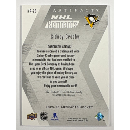 2025-26 Artifacts Sidney Crosby NHL Remnants