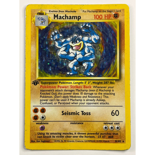 1st Edition Machamp Holo Rare 8/102