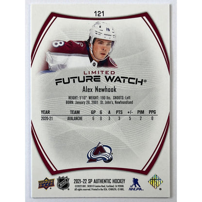 2021-22 SP Authentic Alex Newhook Limited Future Watch Red Foil