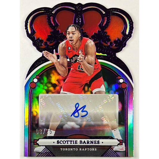 2022-23 Crown Royale Scottie Barnes Holo Amethyst Die Cut Auto /25