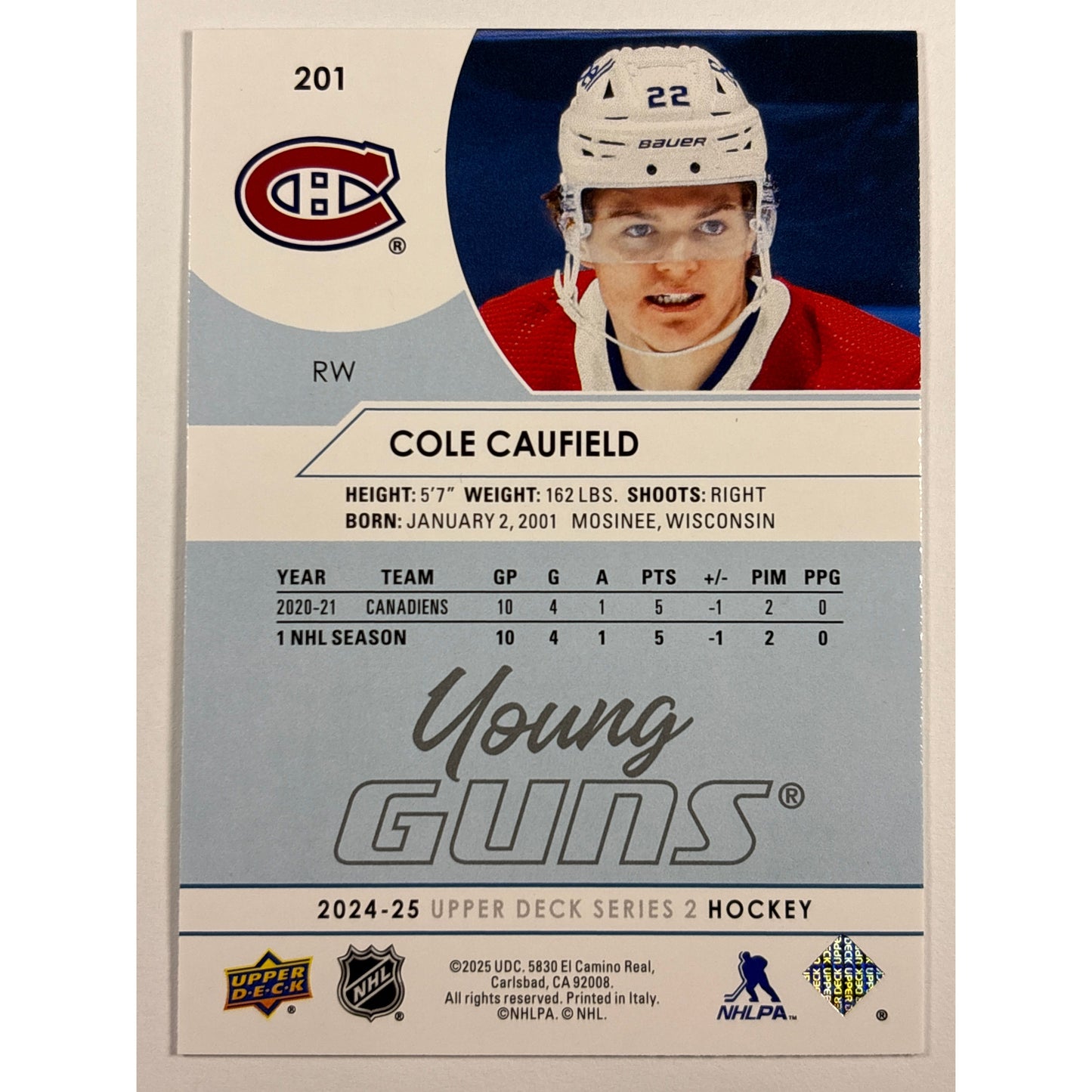 2024-25 Series 2 Cole Caufield Young Guns Renewed